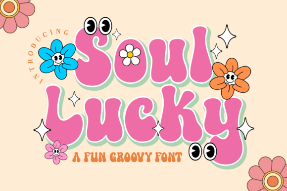 Soul Lucky Font: Your Groovy 70s Display Typeface for Handmade Goods